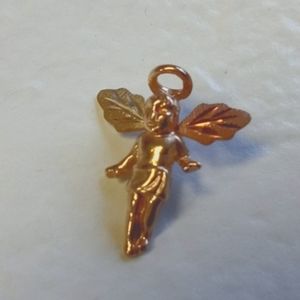 10KT Guardian Angel Tri-Color Black Hills Gold Pendant